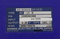 Shinko Electric E4305502406 Servo Driver BD-02-B Lot of 2 Working