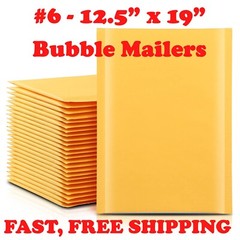#6 12.5×19 KRAFT BUBBLE MAILERS SEAL SHIPPING BAGS ENVELOPES PADDED (12.5×18)
