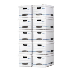 Bankers Box Basic Duty Letter/Legal File Storage Box with Lids Stackable 10 Pack