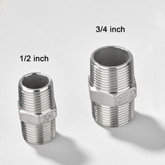 4PCS 3/4″ x 3/4″ NPT Male Hex Nipple Pipe Fittings, 304 Stainless Steel 3/4 i…