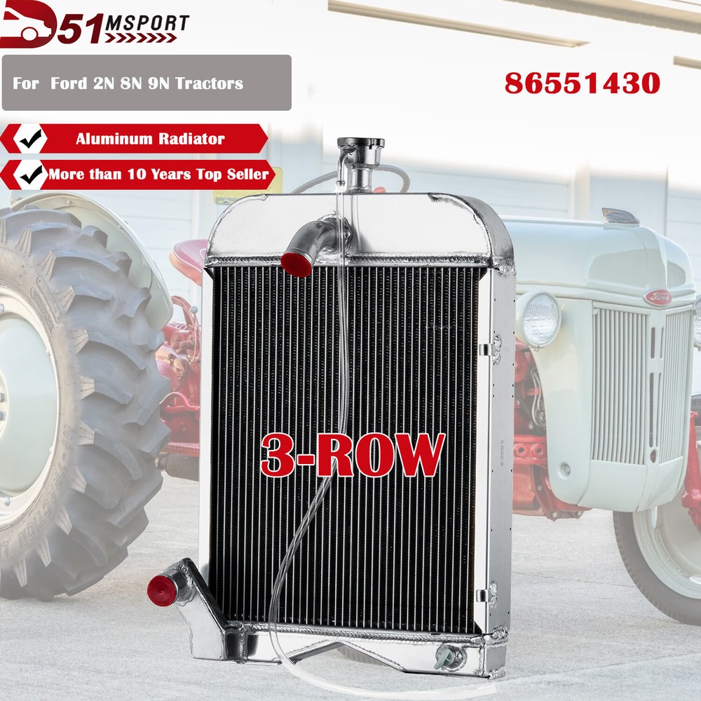 3 Row Aluminum Radiator Fits For Ford 2N 8N 9N Tractors 8N8005 86551430