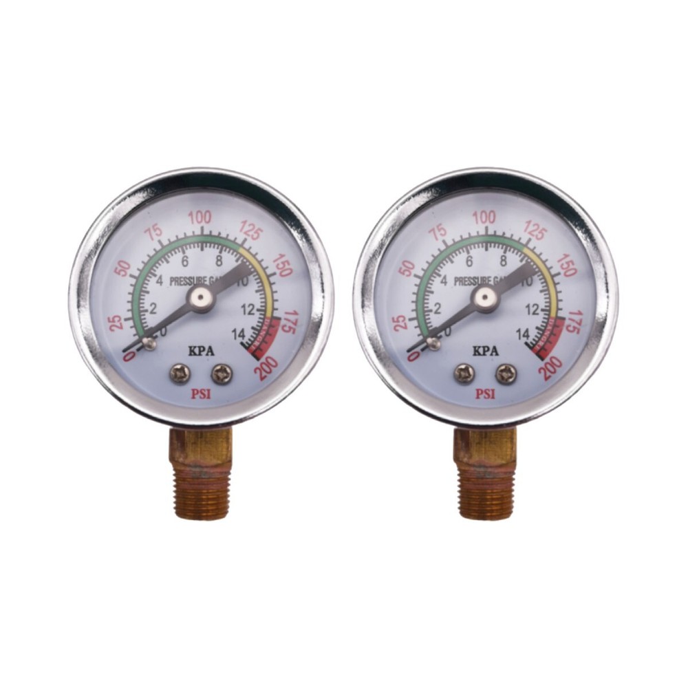 2 pcs Air Compressor Pressure Gauge 0-200 PSI 1/8″ NPT Side Mount 1.5″ Face