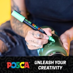 Posca Paint Art Markers, Set of 15 5M Medium Acrylic Markers with Reversible …