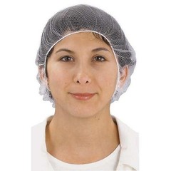 Condor 1Ttu7 Hairnet, Polyester, 20 In Dia., White, M, 100 Pk
