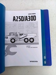 VOLVO A25D A30D Sec.6-9 DUMP TRUCK HYDRAULICS STEERING CAB SERVICE REPAIR MANUAL