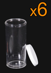 Clear Polystyrene Plastic 1.5oz Vials with Snap Caps