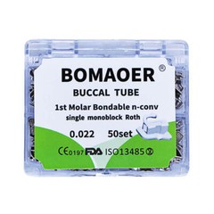 BOMAOER dental orthodontic 1st molar monoblock buccal tube red 0.022 50 sets