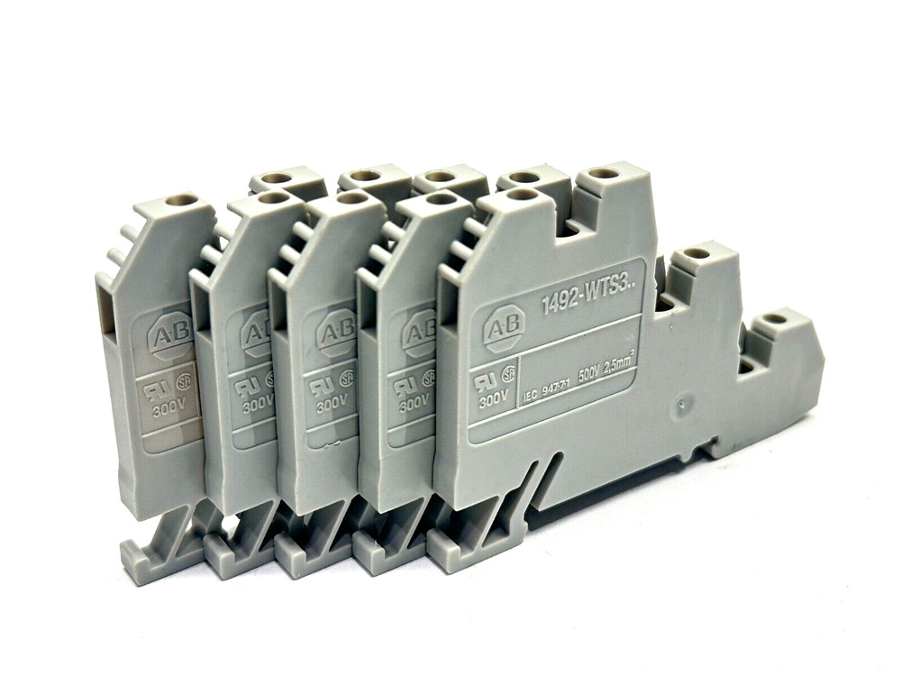 Allen Bradley 1492-WTS3 Terminal Blocks Light Grey 2.5mm 10A 300V LOT OF 5