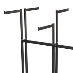 6-Arm Black Clothing Retail Rack Adjustable Iron Garment Display Rack w/Wheels