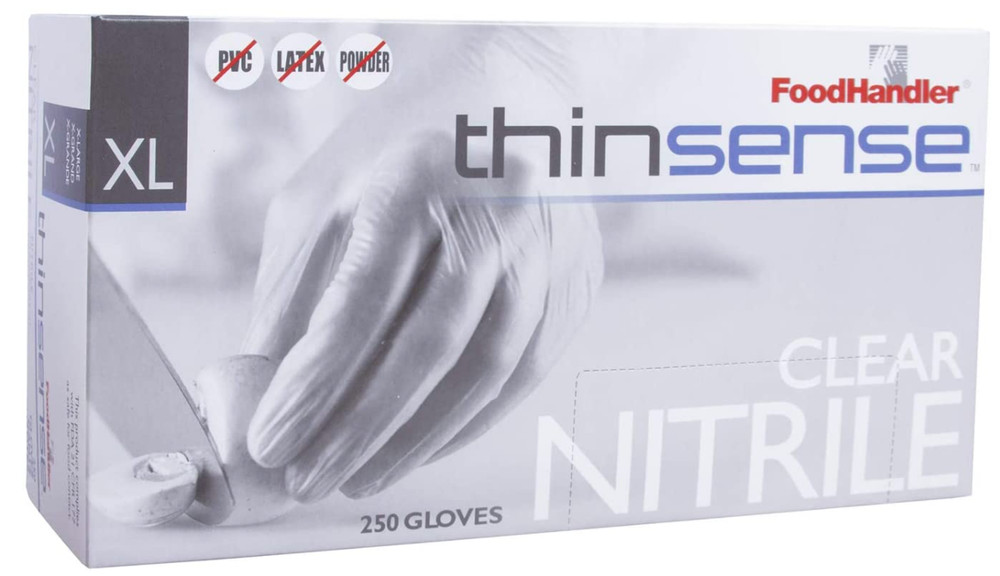 FoodHandler 103-TS18-CLR Thinsense Nitrile XL Gloves Clear (Case of 1000)