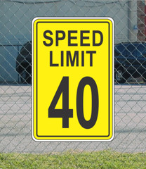 Yellow Speed Limit 40 Metal Sign for Street Road Highway Parking Lot 12″x18″ mph