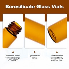 100/200/500pcs 4ml Glass Vials with Screw Caps Amber Liquid Small Sample Vials