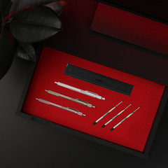rOtring 600 Ballpoint Pen Pearl White Refillable Metal Hexagonal Grip