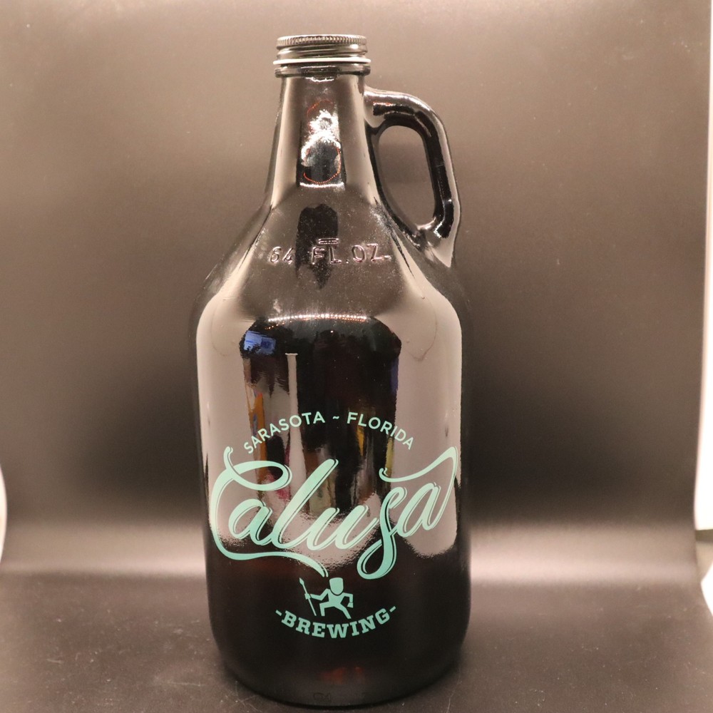 Calusa Brewing 64 oz Beer Growler Sarasota FL 1/2 Gallon