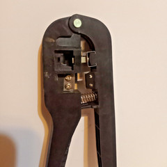 RJ11 crimp tool, plastic, for telephone cable connectors