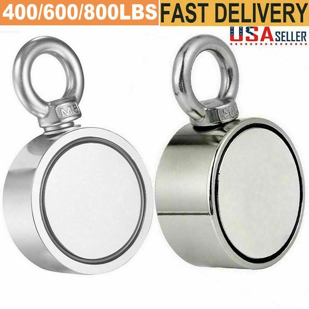 90-800LBS Fishing Magnet Kit Strong Neodymium Pull Force Treasure Hunt