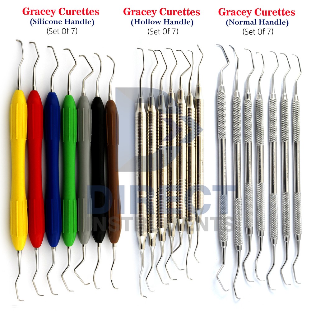 3 Versions Dental Gracey Curettes Set Periodontal Subgingival Calculus Remover