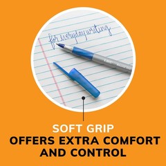 BIC Round Stic Grip Xtra Comfort Blue Ballpoint 12 Count (Pack of 1)