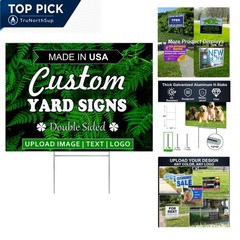 Custom yard signs 12×9 18×12 24×18 36×24 double-sided Rust-proof H-stake incl…