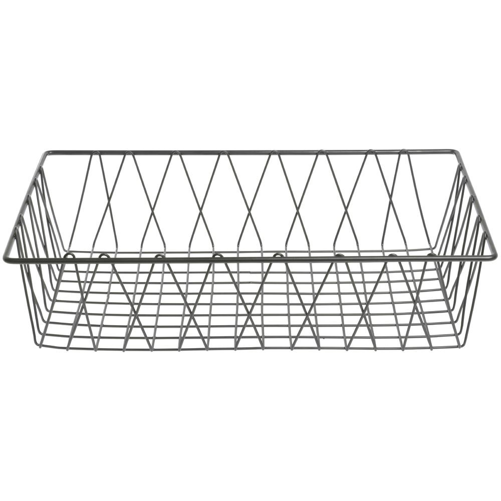 HUBERT® Wire Basket Nickel Powder-Coated Steel – 18″L x 12″W x 4″H
