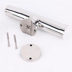 2PCS Stainless Tournament Style Clamp on Fishing Rod Holder for Rails 1-1/4″ …