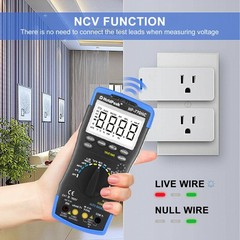 Digital Multimeter True RMS 600A DC/AC Current 6000 Counts w/ Temperature & NCV