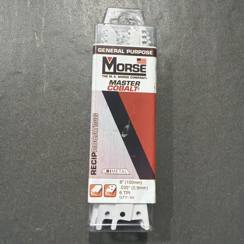 50-Pack Morse Bi Metal 6″ .035 6TPI Reciprocating Saw Blade RB63506T50
