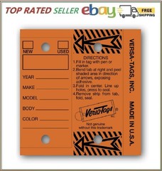Versa-Tags Genuine Key Tags (Half-Pack) 125 Key Tags & Key Rings per Box (Ora…