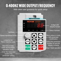 VEVOR 7.5KW 10HP Variable Frequency Drive VFD for 3-Phase Motor Speed Control