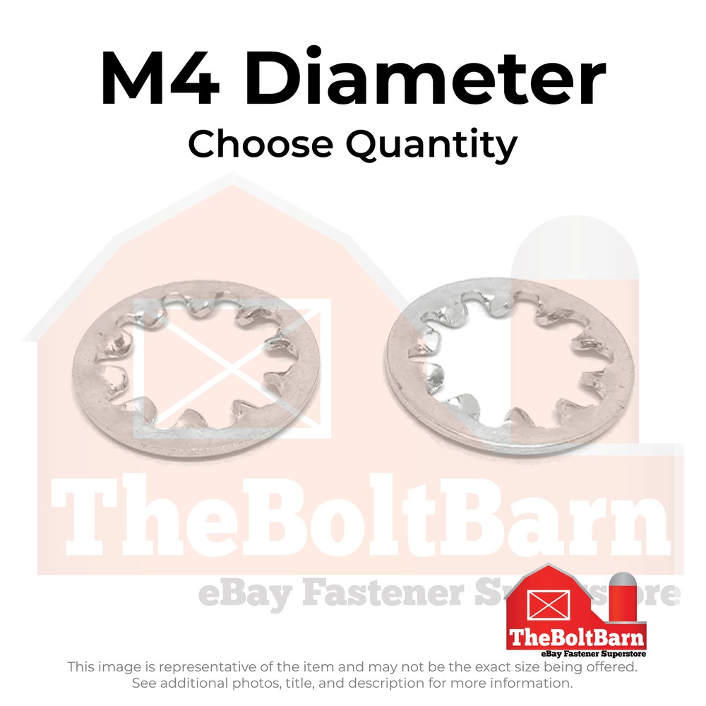 M4 A2-70 Stainless Steel Internal Tooth Lock Washers (Pick Quantity)