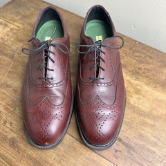 Wolverine Mens Steel Toe Oxford Wingtip Maroon Shoes Size 11