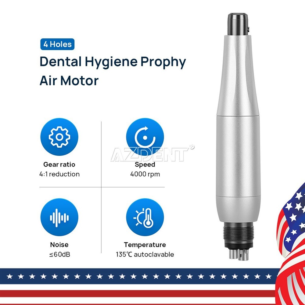 Dental Hygiene Prophy Handpiece Air Motor M4 4Holes 4:1 Reduction 360 ° Swivel