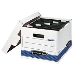 Bankers Box 4 Pack HANG’N’STOR Medium-Duty File Storage Boxes, FastFold, Lift…