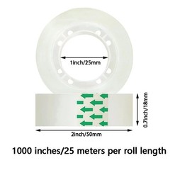 Clear Transparent Tape Rolls 3/4″ x 1000″ Dispenser Refill 6 Tape Rolls Scotch
