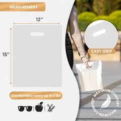 Merchandise Bags, Die Cut Handles, Strong, Durable, and Tear Resistant Bags P…