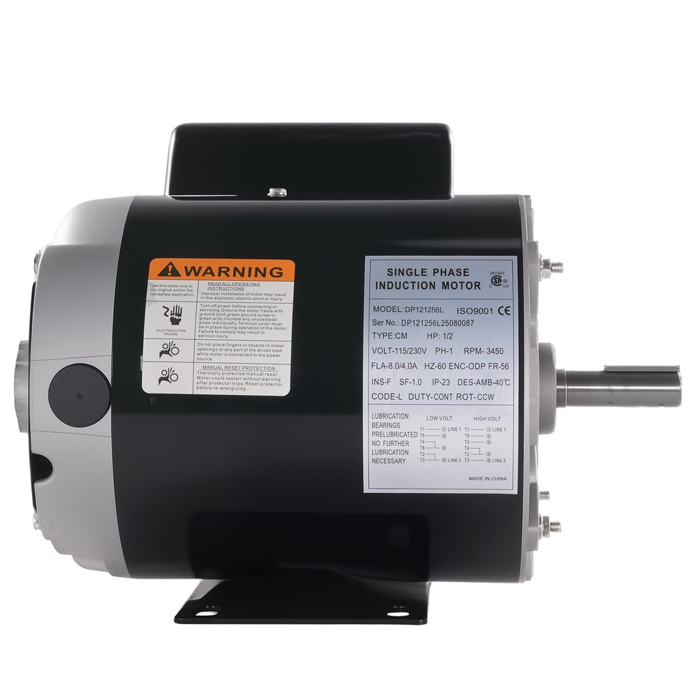 1/2HP Electric Motor, AC Motor, 3450RPM Farm Duty Single Phase Motor 56 Frame