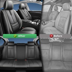 Mazda CX-5 Seat Covers 2013-2026 Waterproof Leather Airbag Compatible Black-Grey