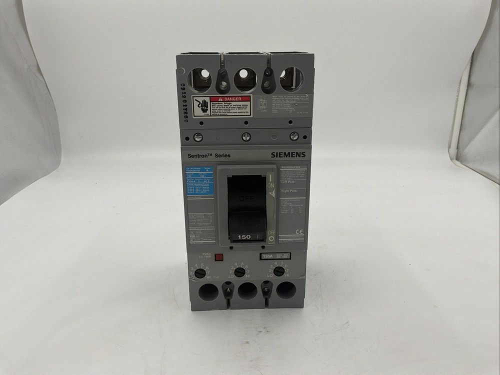 Siemens FXD63B150 150 Amp Circuit Breaker , 3-Pole, 600 VAC – Good Condition