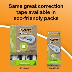 BIC Wite-Out Brand EZ Correct Correction Tape Fix Mistakes Fast, White, 2-Count