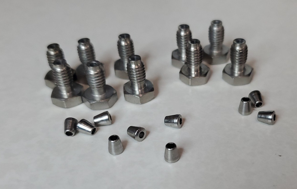 Waters 1/16 in Stainless HPLC Nuts and Ferrules Lot of 10 Sets