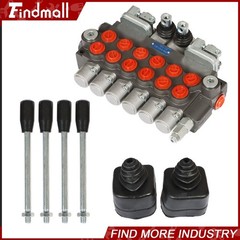 11 GPM Hydraulic Backhoe Directional Control Valve w/ 2 Joysticks,6 Spool