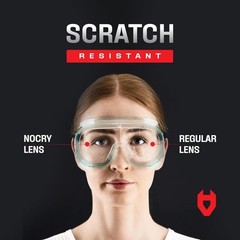 NoCry Protective Safety Lab Goggles Over Glasses with Anti-Fog Coating, Clear Sc
