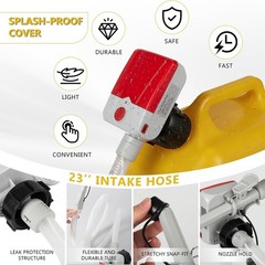 Automatic Fuel Transfer Pump Auto-Stop, 3.8 Gallon per Min, 51” Extra Long Hose