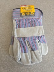 Firm Grip Tough Working Gloves Leather Palm Suede Large 5 Pairs 5023