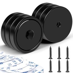 Neodymium Cup Magnets 110lb Waterproof Strong Wall Mount Magnets Pack of 6