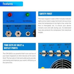 CW-5202 Industrial Water Chiller for 60-150W CO2 Laser Tubes Factory Equipment