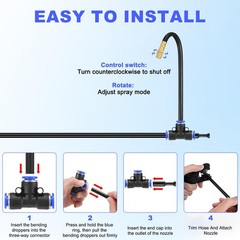 1-Set Drip Irrigation System, 20Ft 5/16″ Hose Garden Watering Misting System …