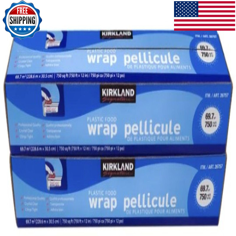 Kirkland Signature Stretch Tite Plastic Food Wrap Pmyknx 2 Packs 750 Sq Ft Food