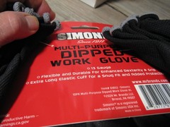 10 Pair Simoniz Multi-Purpose Dipped Work Gloves – Full Finger Black – Size XL