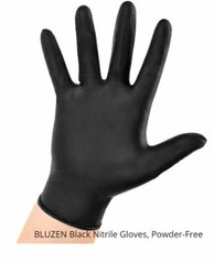 1000/cs Bluz 3 Mil Black Nitrile Gloves Powder Free (Non Latex Vinyl) Industrial